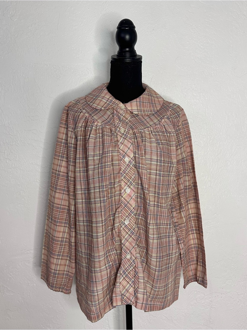 Vintage plaid handmade blouse